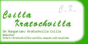 csilla kratochvilla business card